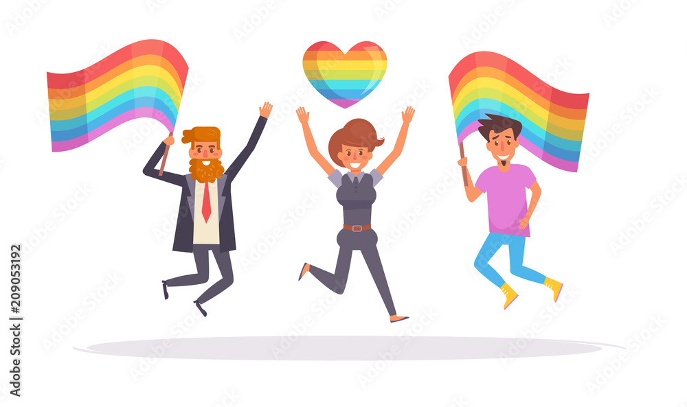 LGBT parade Vector. Cartoon. Isolated art