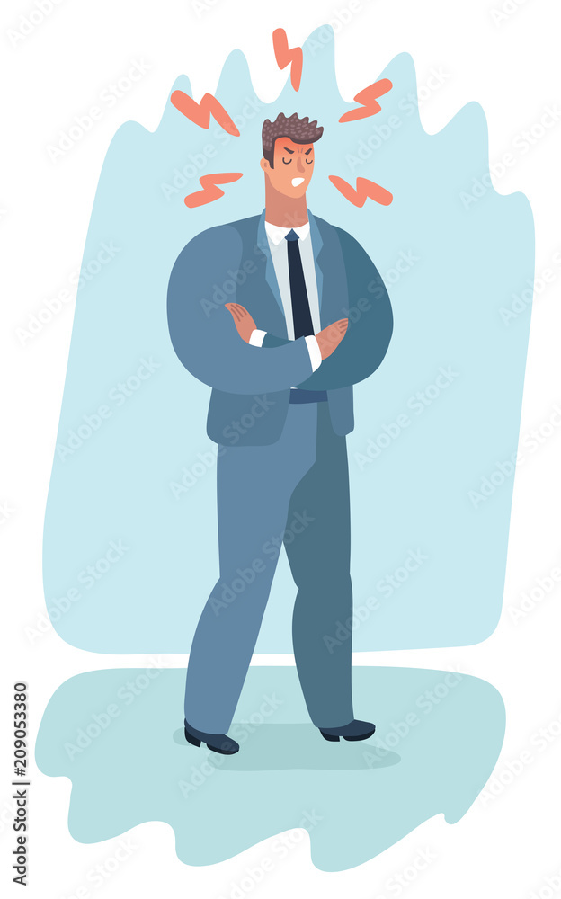 Angry man with arms crossed