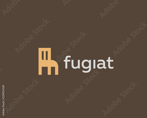 Universal furniture logotype. Interior design logo icon. Style line sofa chair symbol.