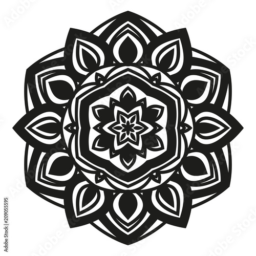 Arabesques black and white color. Template for engraving, embroidery, burning out on a tree and other creative. Logo eco style.