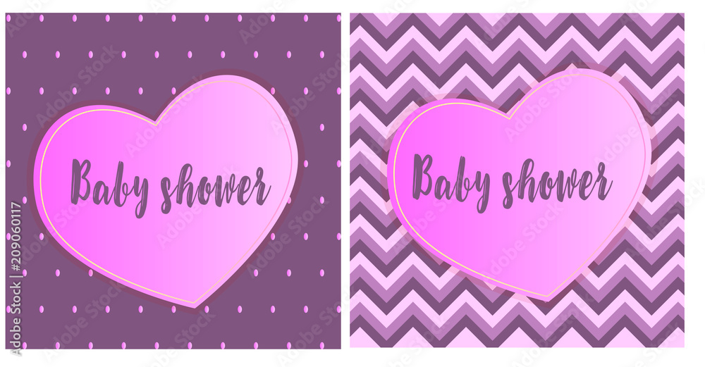 Ready-made layout for children's metrics. Set gradient mock-ups for a child background. Baby shower vector