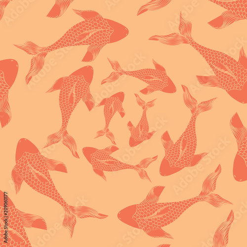 A flock of beautiful fish for a bright background image