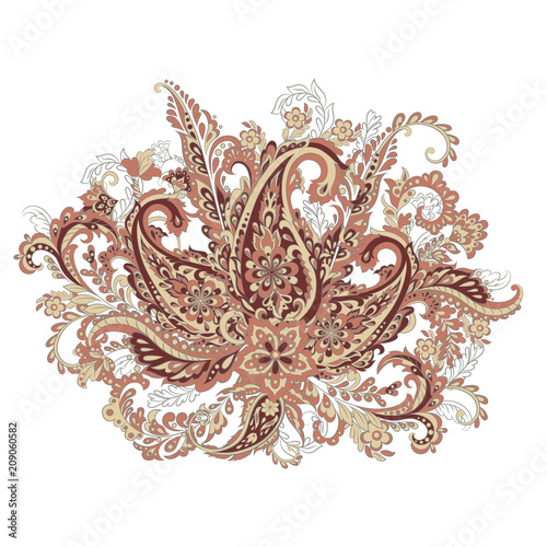 Paisley Damask ornament. Isolated Vector illustration