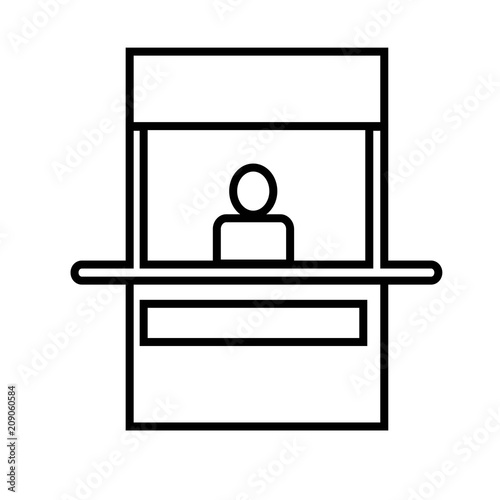 Line icon promo stand isolated on white background. Vector illustration.