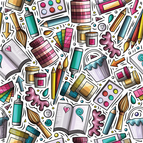 Cartoon cute hand drawn Design and Art seamless pattern