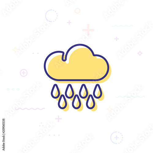 Heavy rainy icon,vector illustration. Flat design style.