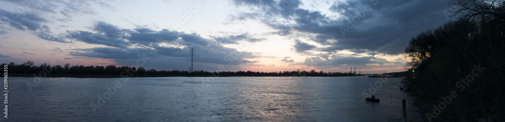 Sunset at Volga river