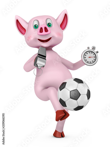 Piglet with soccer ball