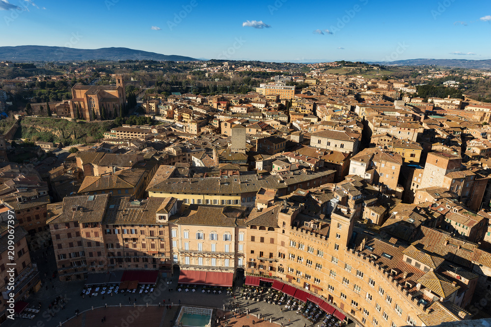 Cityscape of Siena in Tuscany - Italy