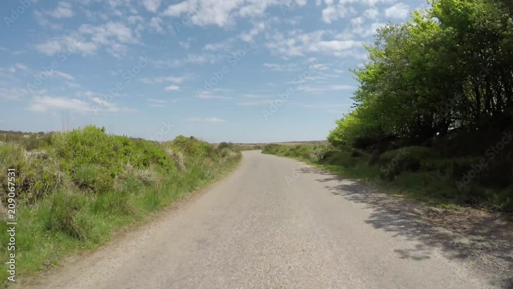 POV driving through Dunkery Beacon hill on Exmoor National Park in Somerset England full car stop POV driving through Dunkery Beacon hill on Exmoor National Park in Somerset England full car stop