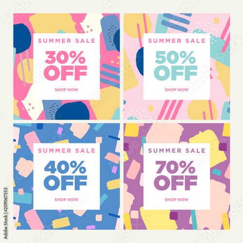 Social media banners for online shopping. Vector illustrations for website and mobile website banners, posters, email and newsletter designs, ads, promotional material.