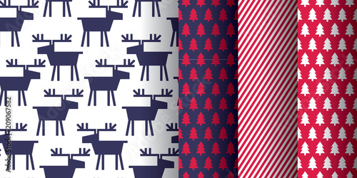 Simple xmas seamless pattern with deer f
