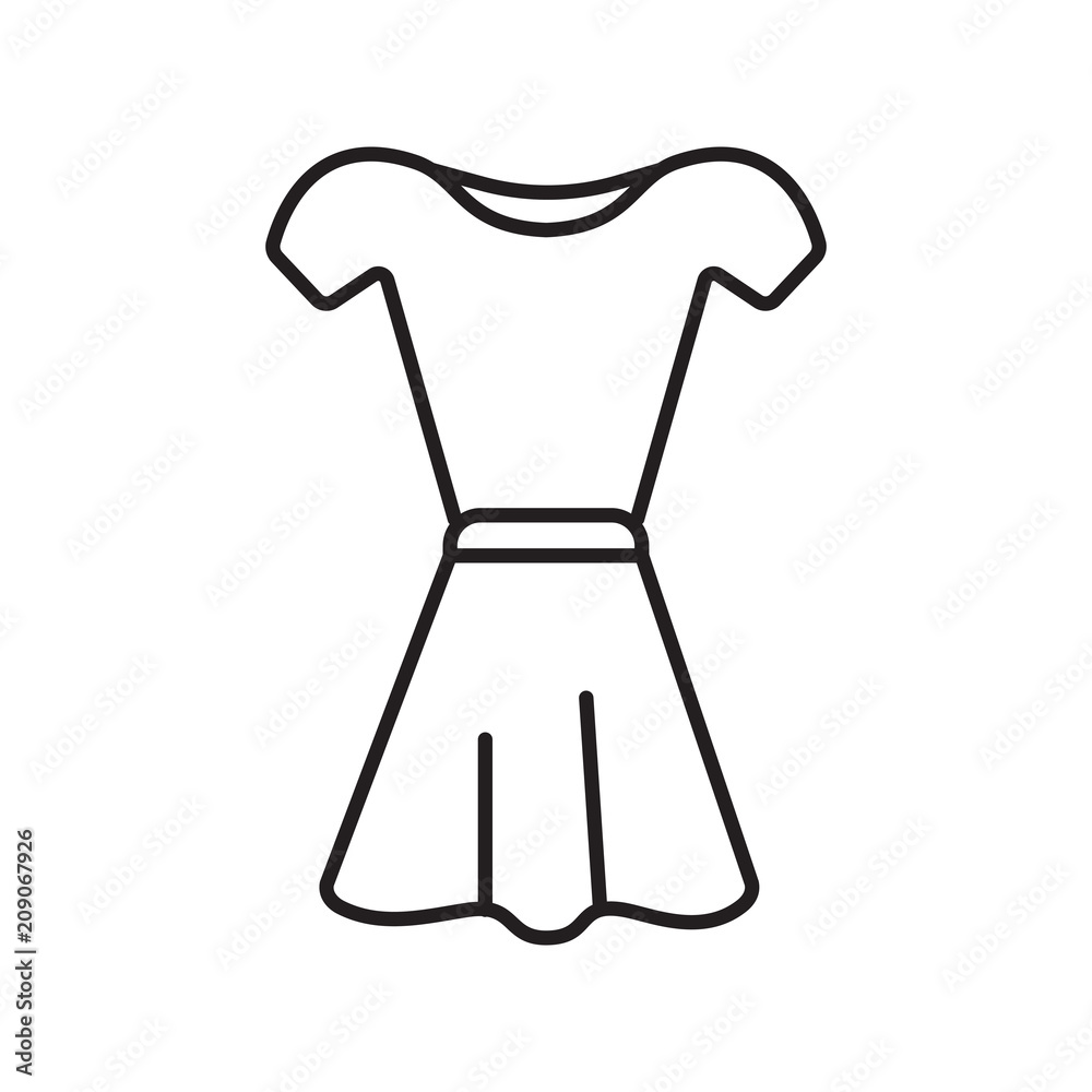 dress outline stroke icon vector dress outline stroke icon vector