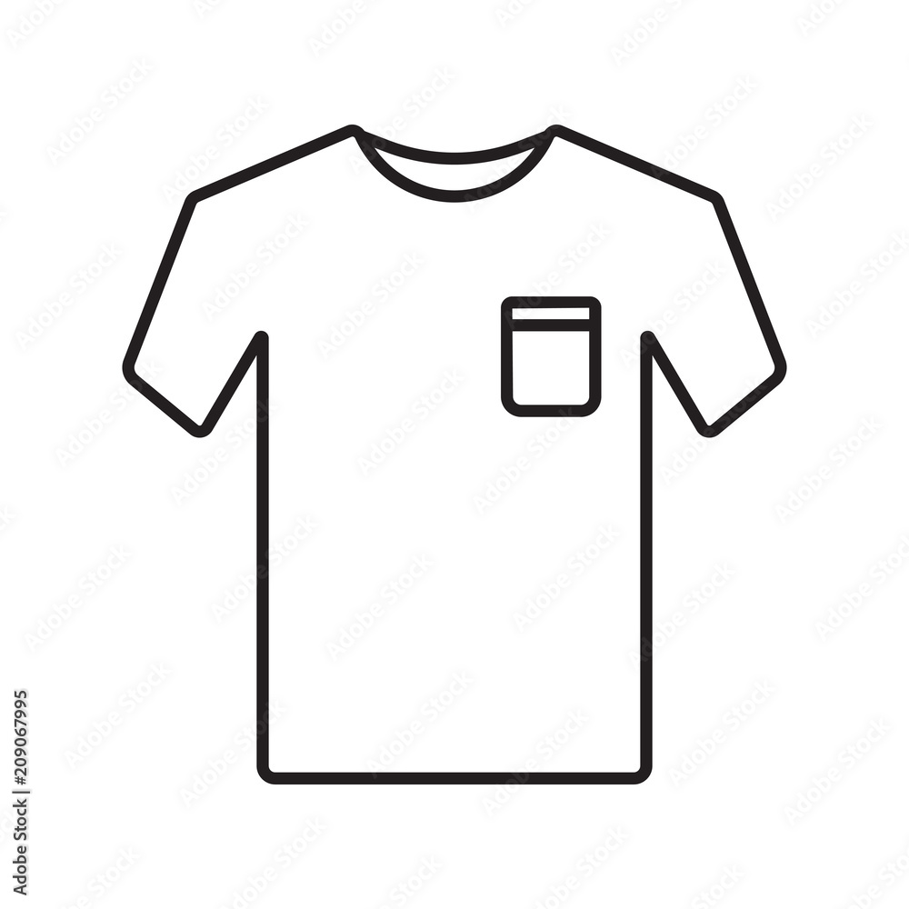 t shirt outline stroke icon vector t shirt outline stroke icon vector