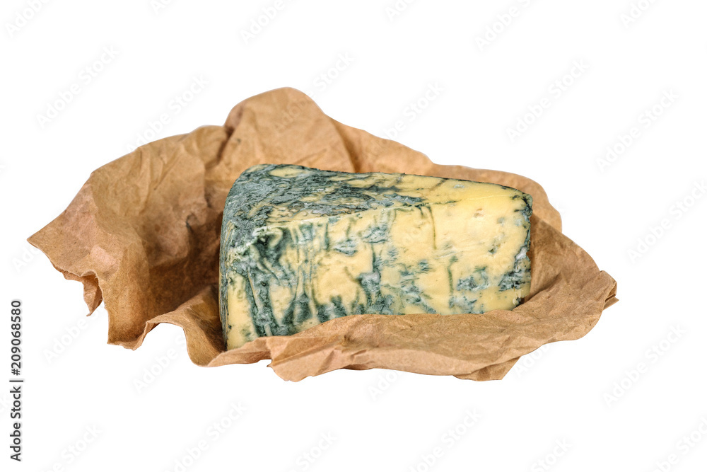 Piece of dor blue on wrapping paper isolated Piece of dor blue on wrapping paper isolated