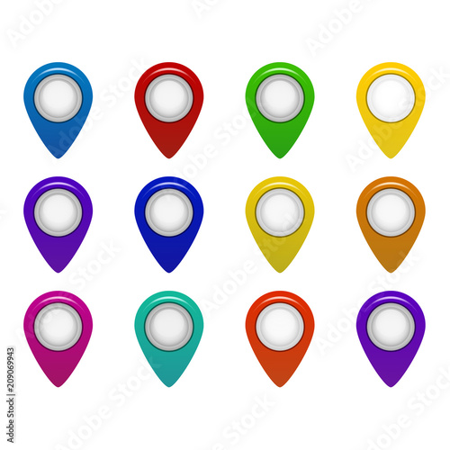 set of bright map pointers
