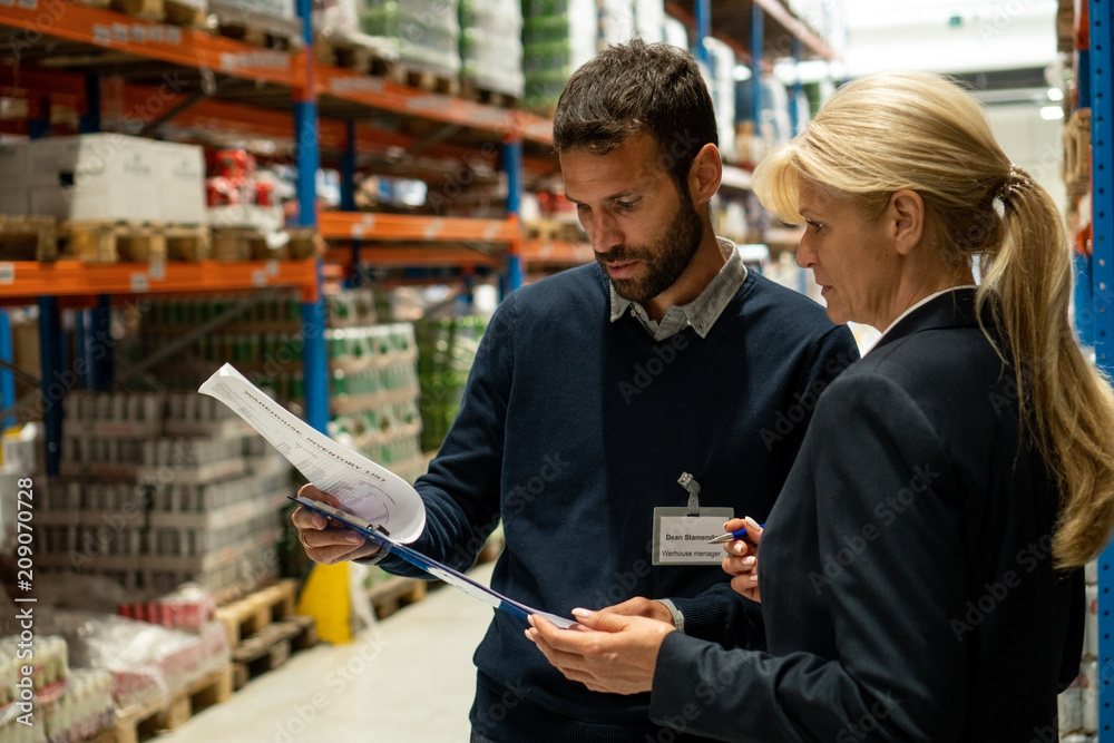 Manager and Supervisor in warehouse