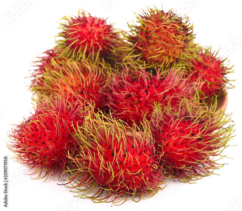 rambutan isolated on the white background .