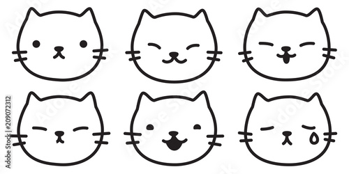 cat vector kitten logo icon illustration character doodle cartoon symbol