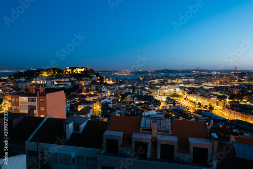 : Elevated view of Lisbon skyline.