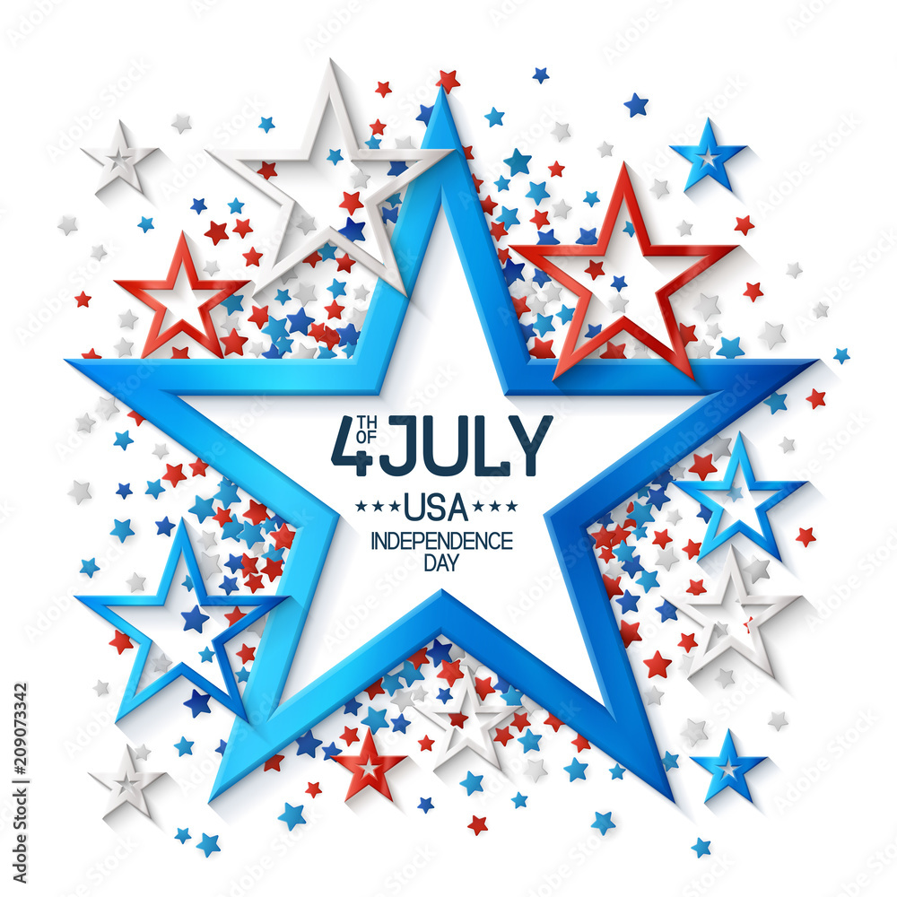 Fourth of July Background with Star Fourth of July Background with Star