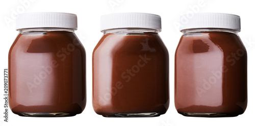 chocolate hazelnut  cream bottle  isolated on white background