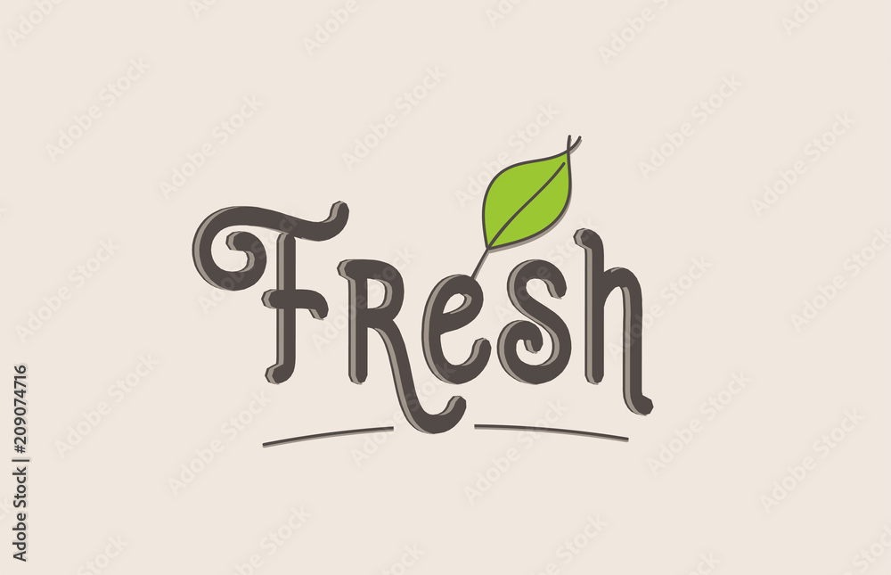 Naklejka premium fresh word text typography design logo icon