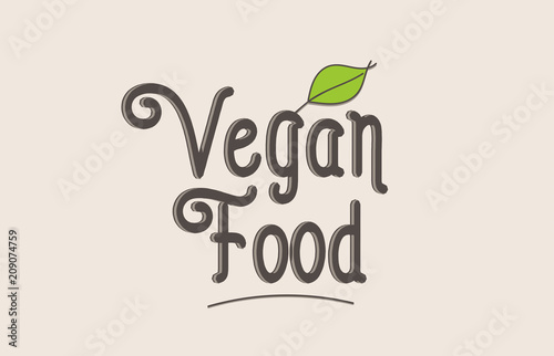 vegan food word text typography design logo icon