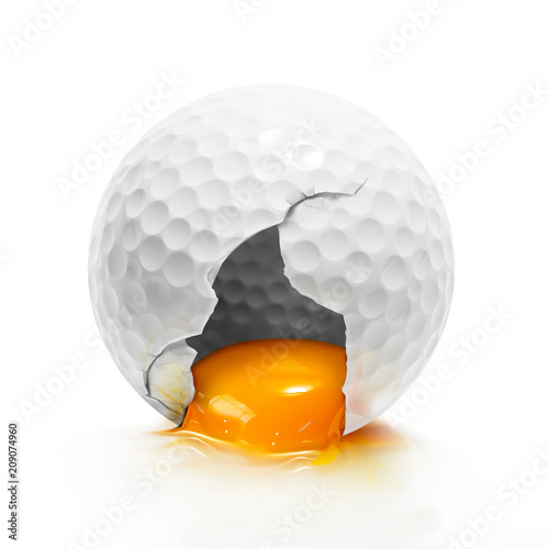 Golf ball egg isolated