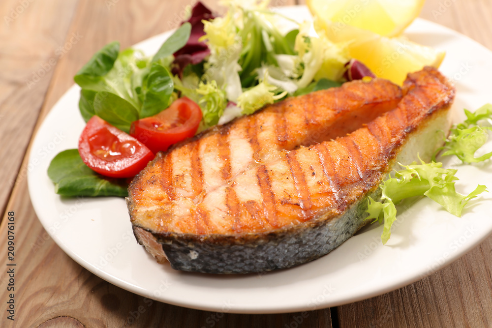 grilled salmon steak grilled salmon steak