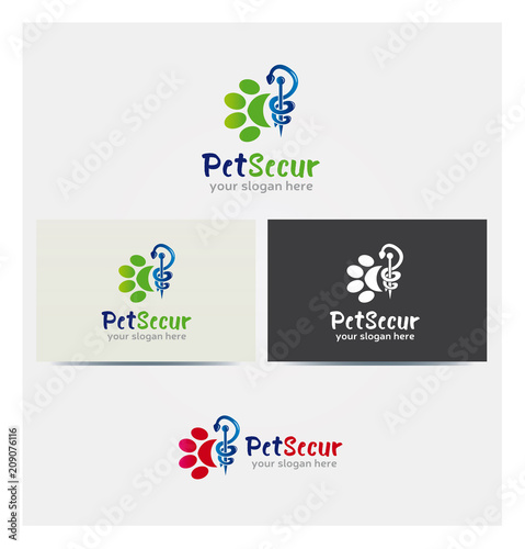 Logo Animal Médical Assurance Santé Vétérinaire Icone Carte et Charte Graphique Entreprise Plusieurs Couleurs