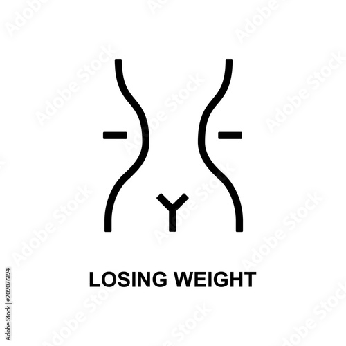losing weight line icon. Element of treatment icon for mobile concept and web apps. Thin line losing weight line icon can be used for web and mobile. Premium icon