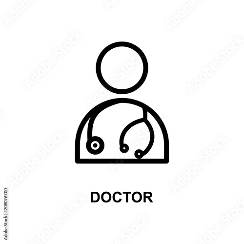 doctor control sign line icon. Element of treatment icon for mobile concept and web apps. Thin line doctor control sign line icon can be used for web and mobile. Premium icon