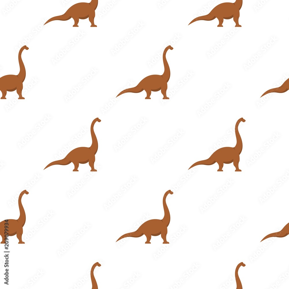 Brown brachiosaurus dinosaur pattern seamless for any design vector illustration