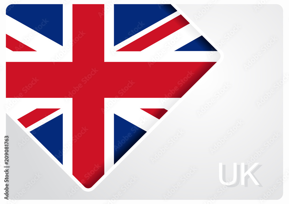 Obraz premium United Kingdom flag design background. Vector illustration.