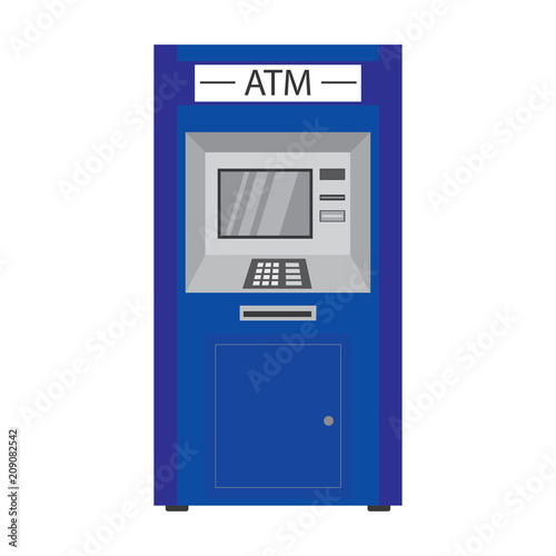 ATM bank terminal,blue auto teller machine