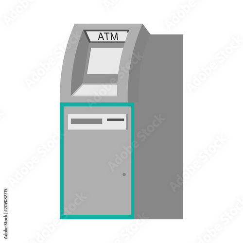 ATM bank terminal,isolated on white background,