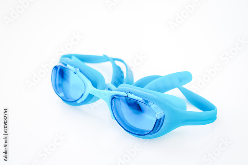goggles for swimming on white background close up