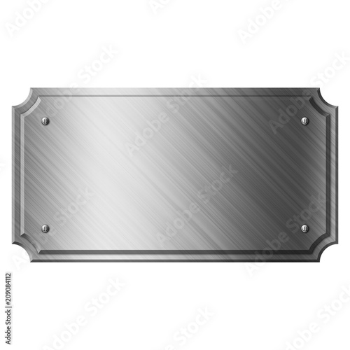steel metal plate isolated on white