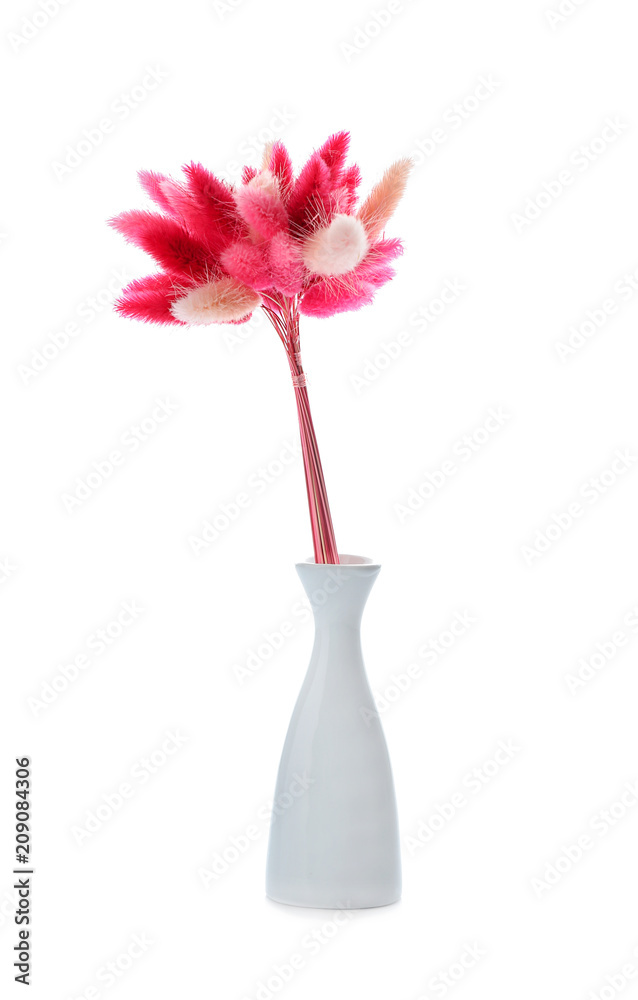Vase with decor on white background
