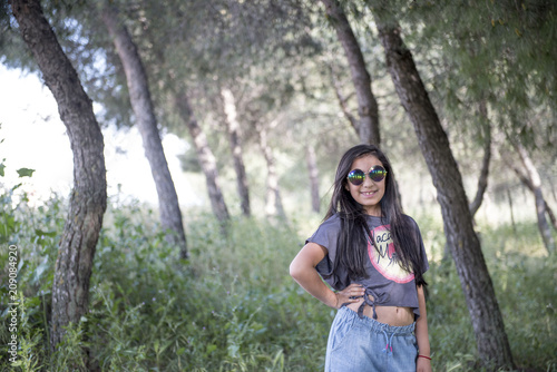 Pretty girl posing in the park