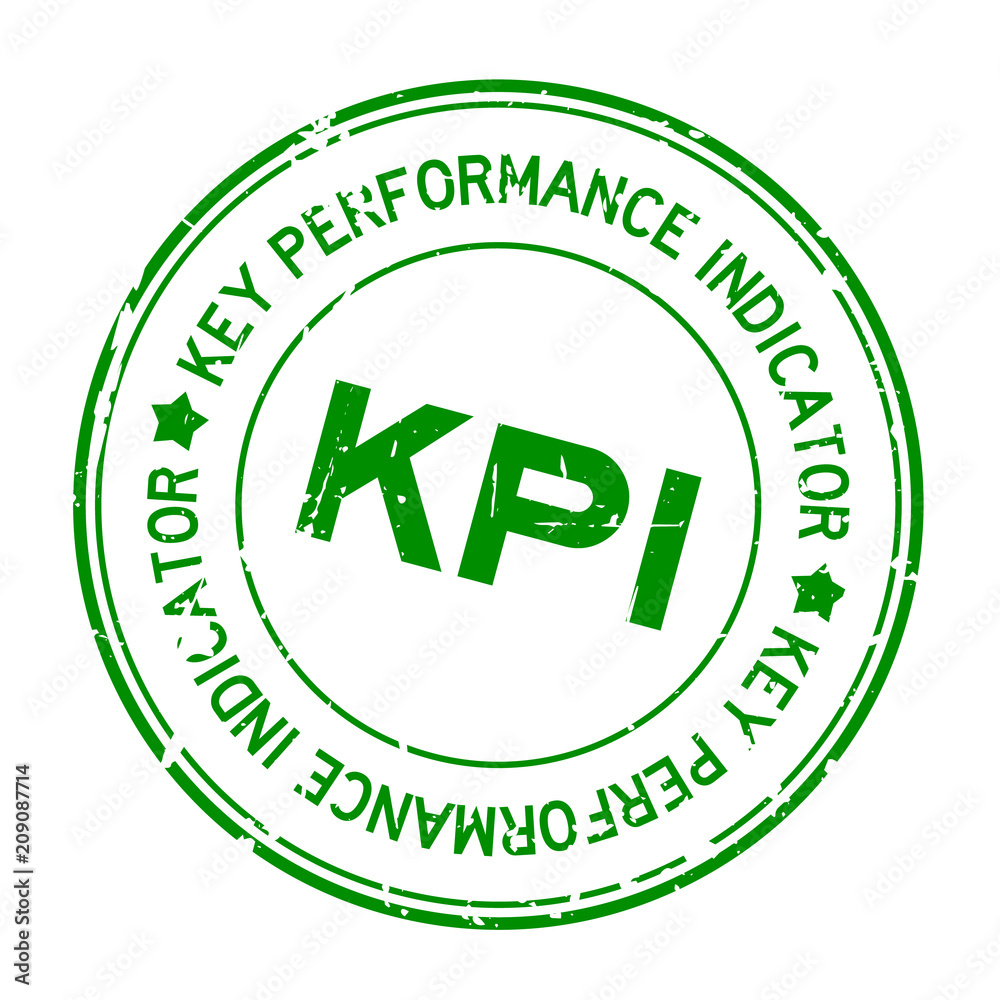 Grunge green KPI word (Abbreviation key pearformance indicator) round rubber seal stamp on white background Grunge green KPI word (Abbreviation key pearformance indicator) round rubber seal stamp on white background