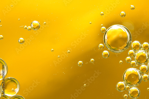 golden yellow bubble oil, abstract background