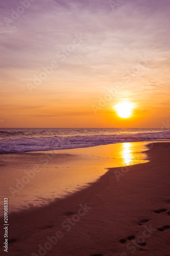 Landscape of sunset on the beach