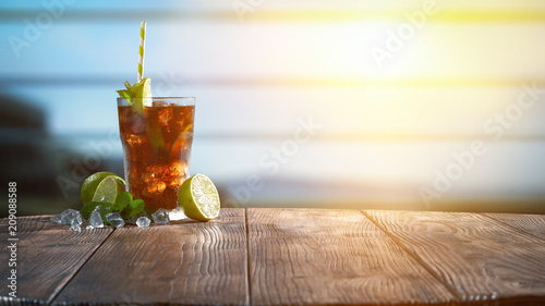 desk space and summer drinks  photo