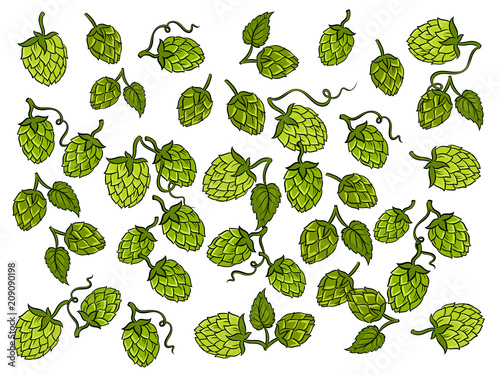 Hops background cartoon vector illustration