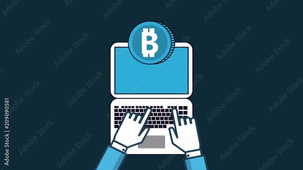 Hands using laptop to buy and sell bitcoins High Definition colorful animation scenes Hands using laptop to buy and sell bitcoins High Definition colorful animation scenes