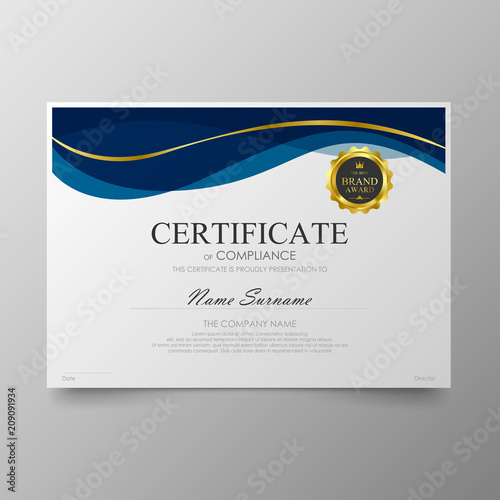 Certificate Premium template awards diploma background vector modern value design and layout luxurious.cover leaflet elegant horizontal Illustration in size pattern.