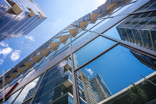 up view of modern office building