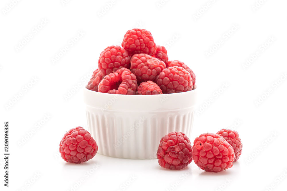 fresh raspberries on white background fresh raspberries on white background